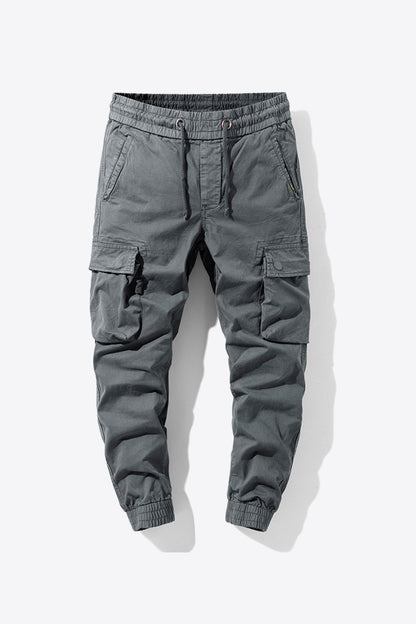 Men's Drawstring Elastic Waist Cargo Joggers Trendsi