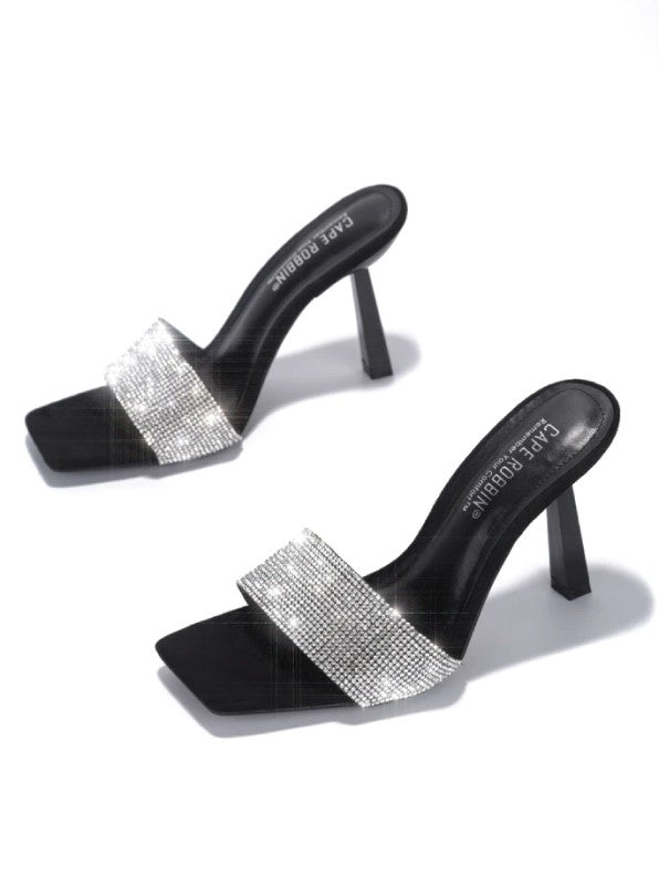 Rhinestone Strap Square Bed High heel Sandal GM GLOBALENTERPRISE INC