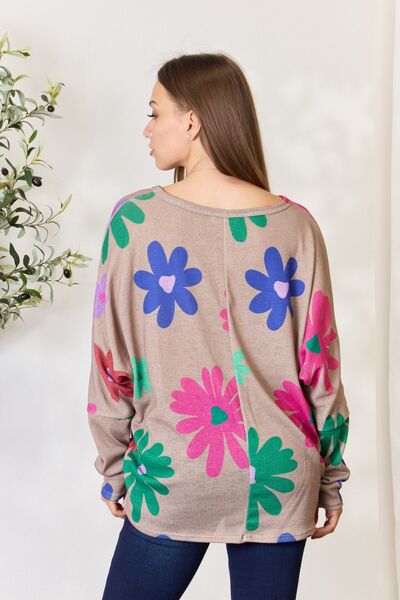 Hopely Floral V-Neck Long Sleeve Top