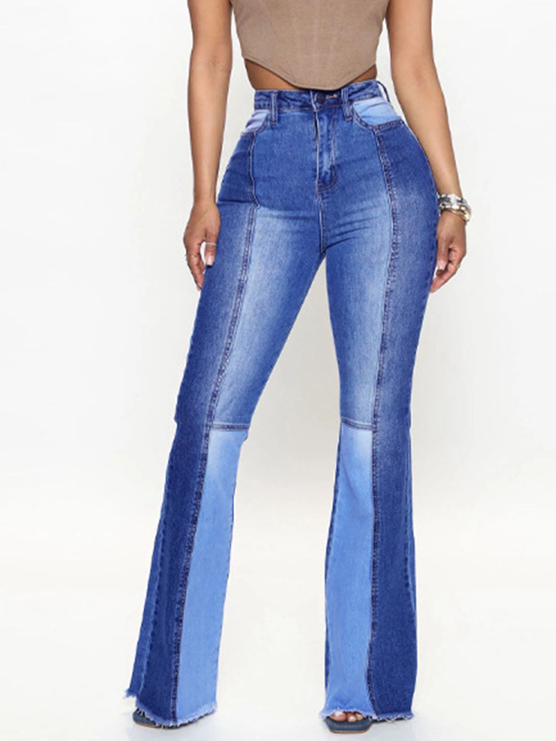 Wide Leg Raw Hem Jeans