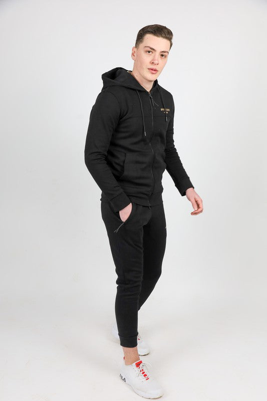 Men's Sweatpants Sweatshirts 2 Piece Jogger Set - Black Opposite Sense