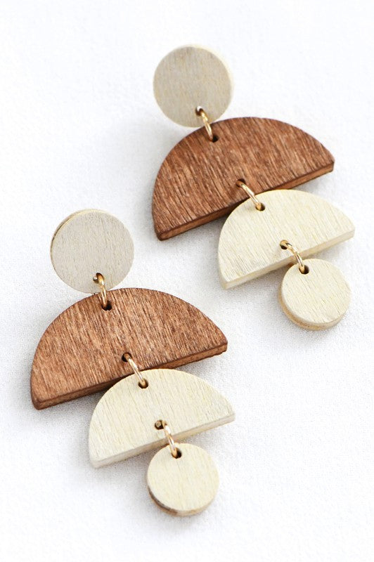 Boho Laser Cut Wood Earrings MIA Accessories