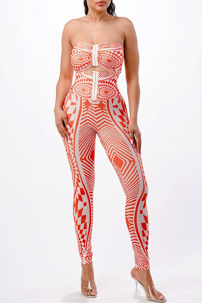 Super High Waist Corset Leggings with bandeau set Her Bottari