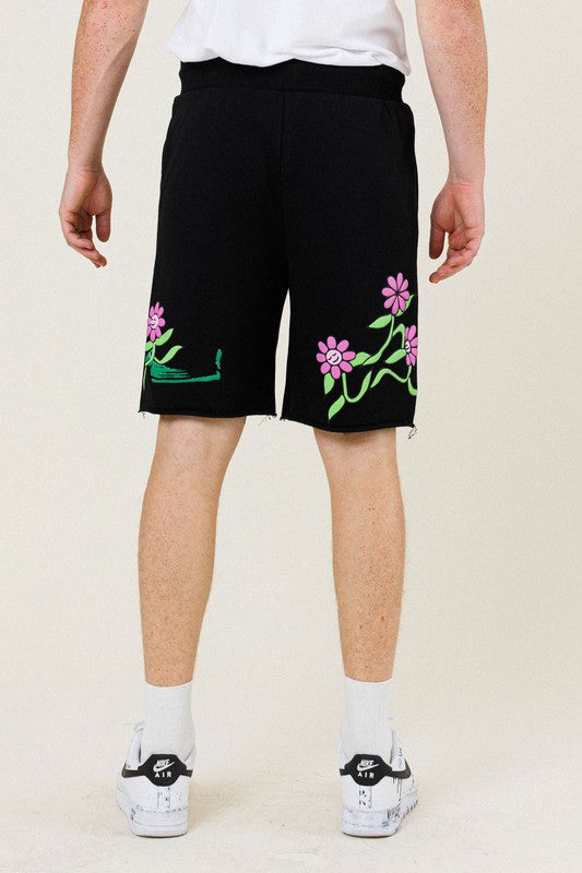 Men's FLOWER GRAPHIC TERRY SHORT First Row