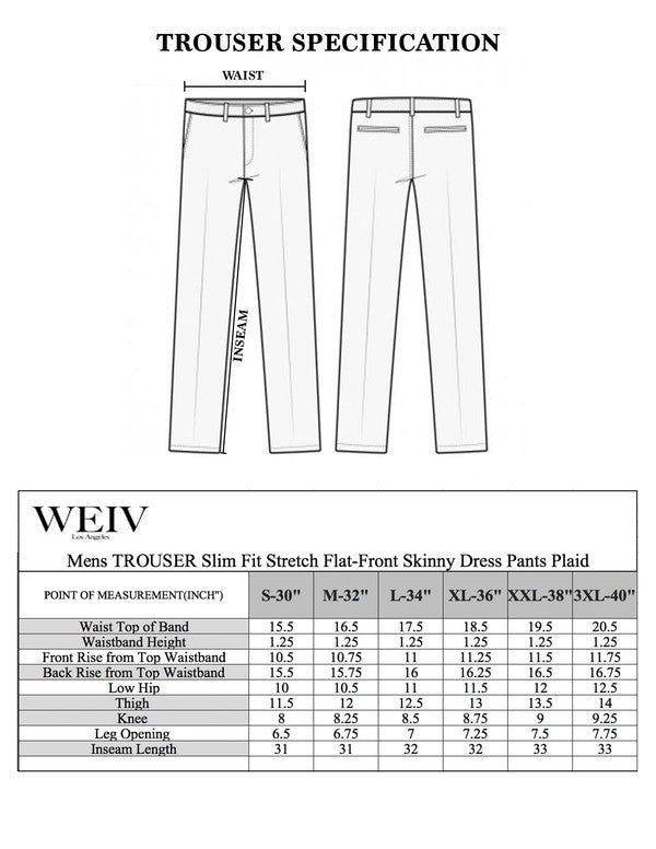 Weiv Men's Plaid Trouser Pants WEIV