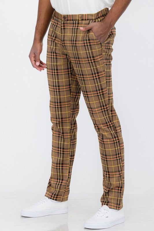 Weiv Men's Plaid Trouser Pants WEIV