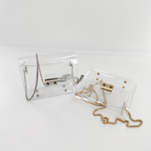 See through Clear Crossbody Bag Purse Plus