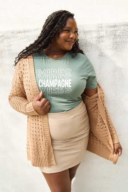 Simply Love CHAMPAGNE VIBES Short Sleeve T-Shirt