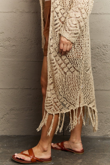 HEYSON Boho Chic Western Knit Fringe Cardigan