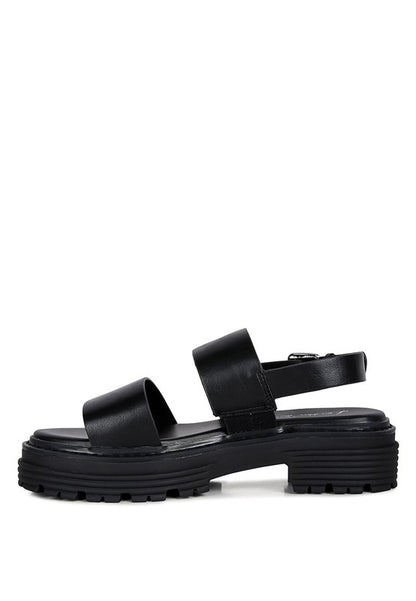 Dual Strap Platforms Sandals With Buckle Rag Company