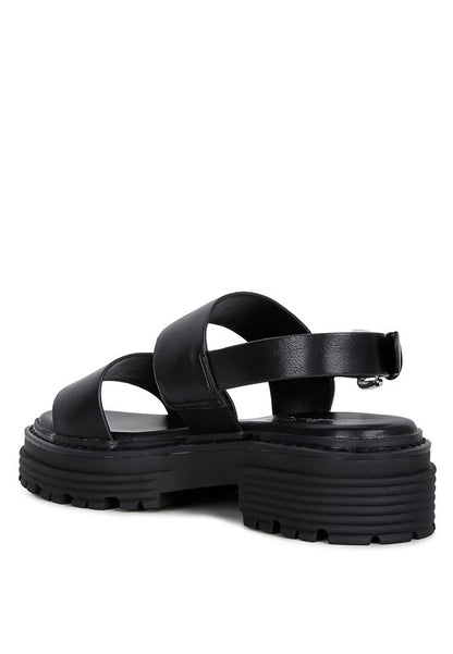 Dual Strap Platforms Sandals With Buckle Rag Company