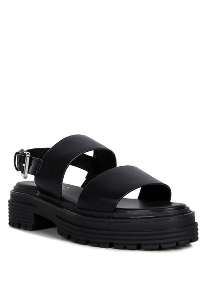 Dual Strap Platforms Sandals With Buckle Rag Company