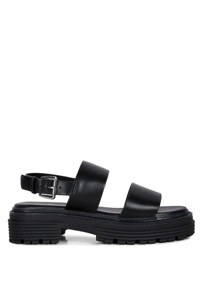 Dual Strap Platforms Sandals With Buckle Rag Company