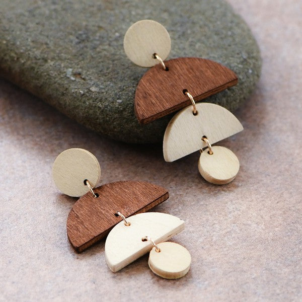 Boho Laser Cut Wood Earrings MIA Accessories