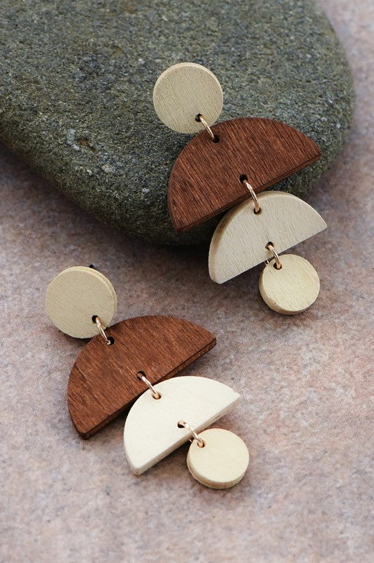 Boho Laser Cut Wood Earrings MIA Accessories