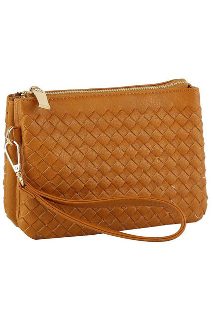 Woven Convertible Clutch Crossbody Bag Wristlet Fashion World