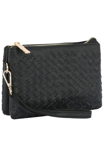 Woven Convertible Clutch Crossbody Bag Wristlet Fashion World