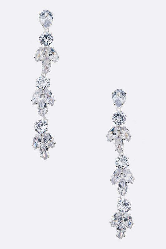 CZ Long Drop Iconic Earrings LA Jewelry Plaza