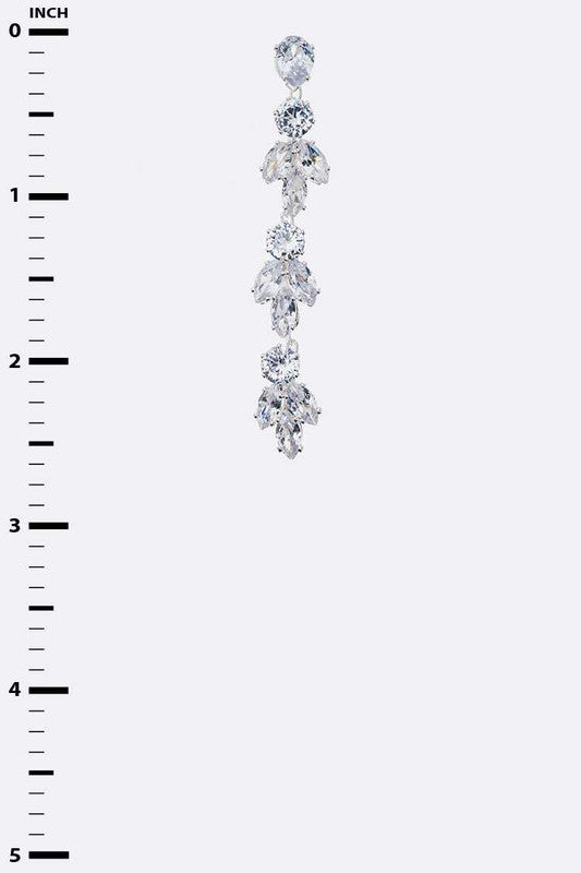 CZ Long Drop Iconic Earrings LA Jewelry Plaza