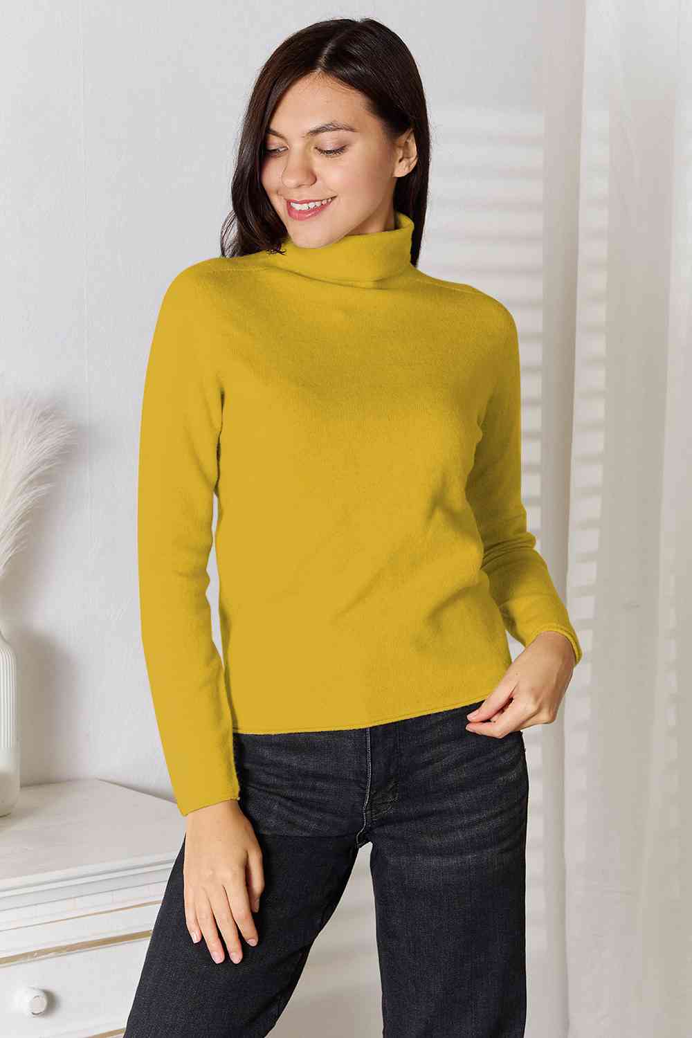 Turtleneck Long Sleeve Knit Top