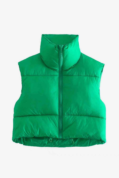 Zip-Up Drawstring Puffer Vest