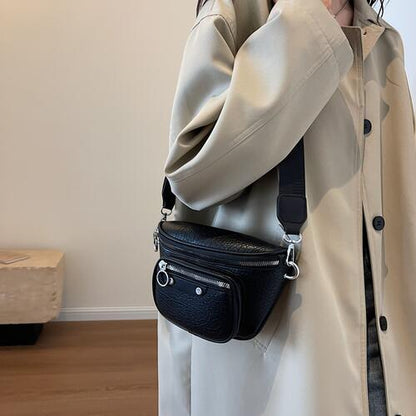 Texture PU Leather Crossbody Bag