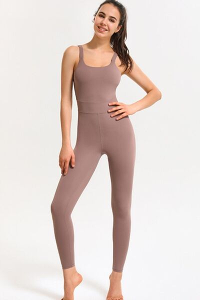 Crisscross Sleeveless Active Jumpsuit