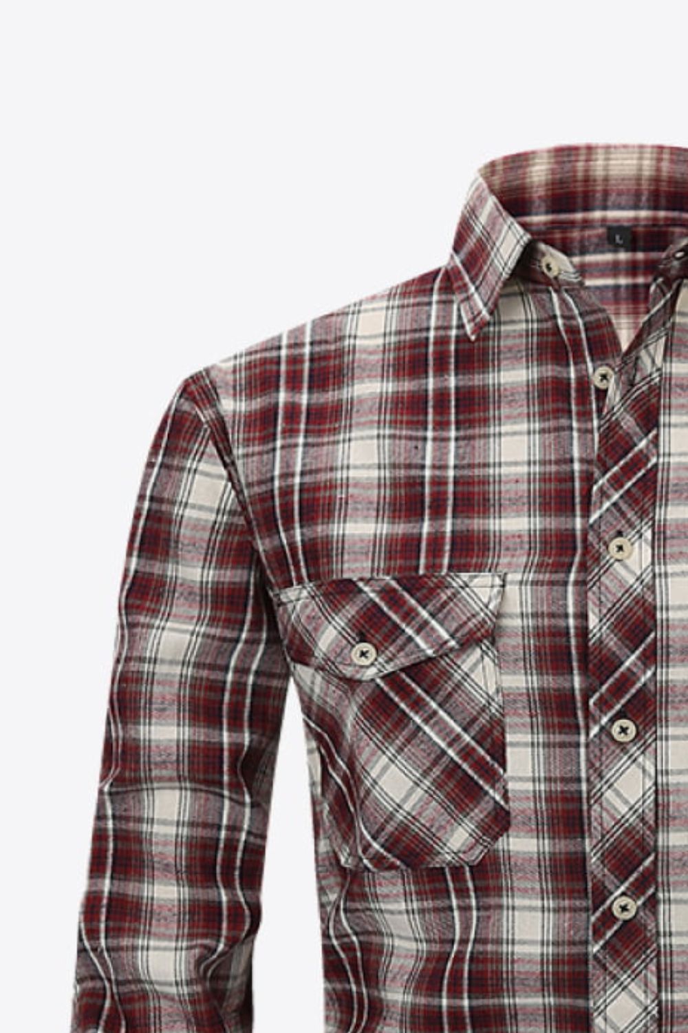 Men's Plaid Button-Up Long Sleeve Shirt Trendsi