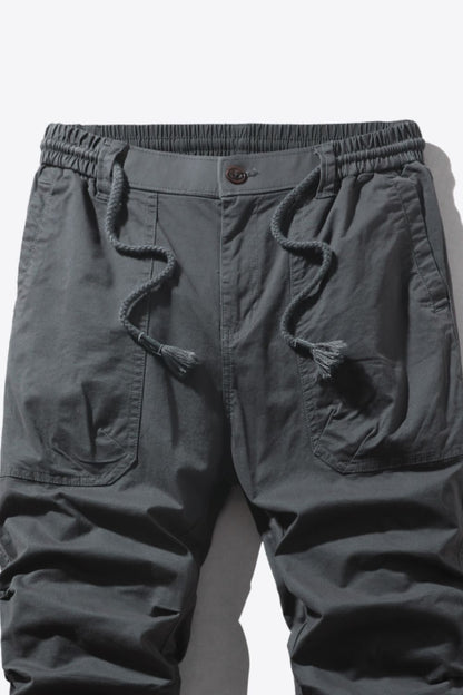 Men's Drawstring Waist Cargo Joggers with Pockets Trendsi