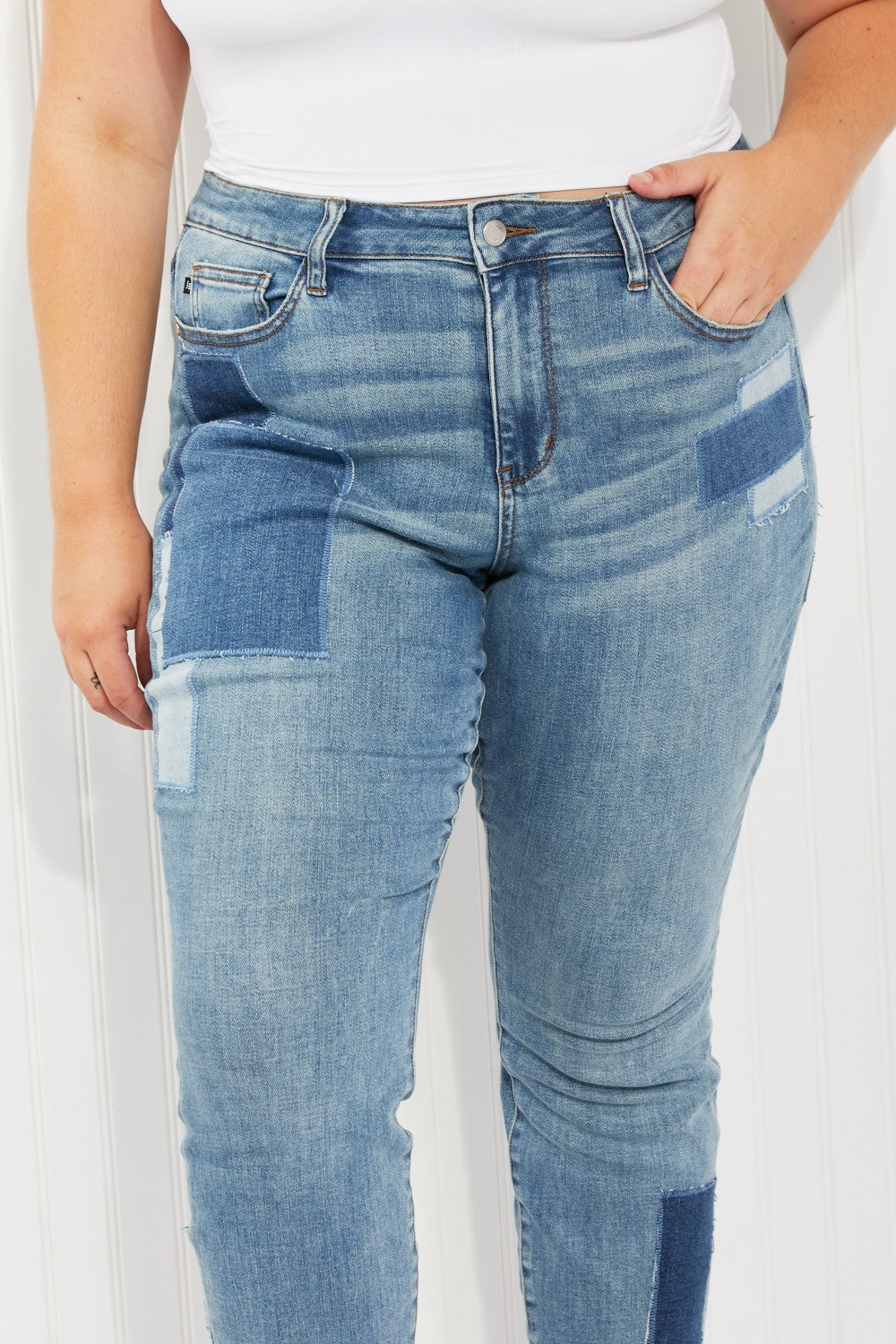 Patch Boyfriend Jeans Trendsi