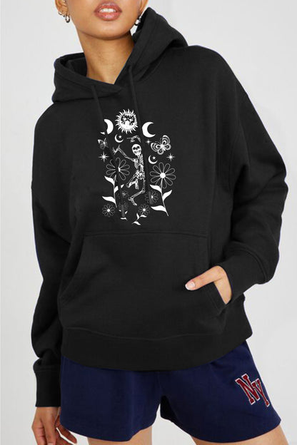 Simply Love Dancing Skeleton Graphic Hoodie