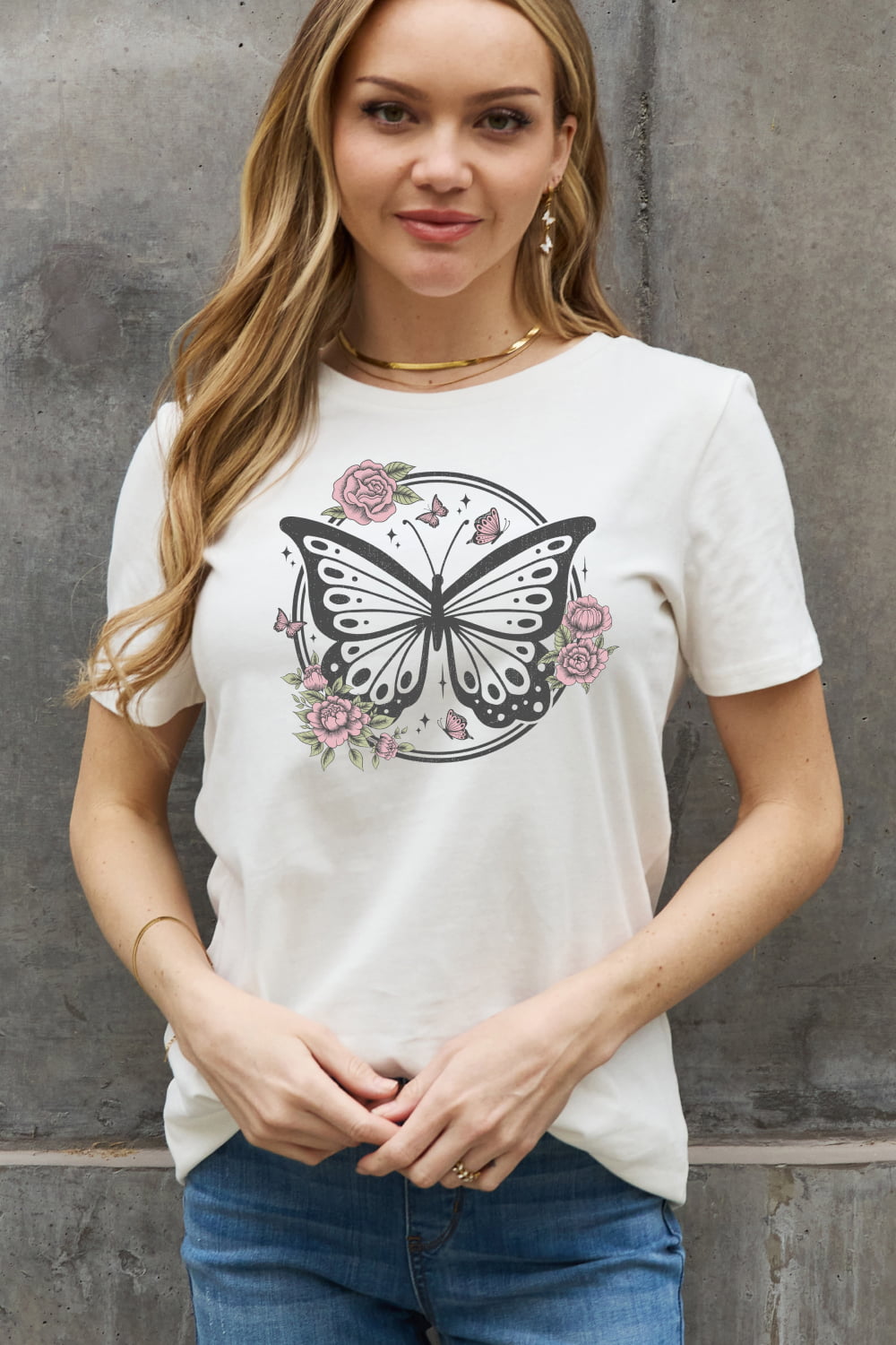 Simply Love Simply Size Butterfly Graphic Cotton Tee