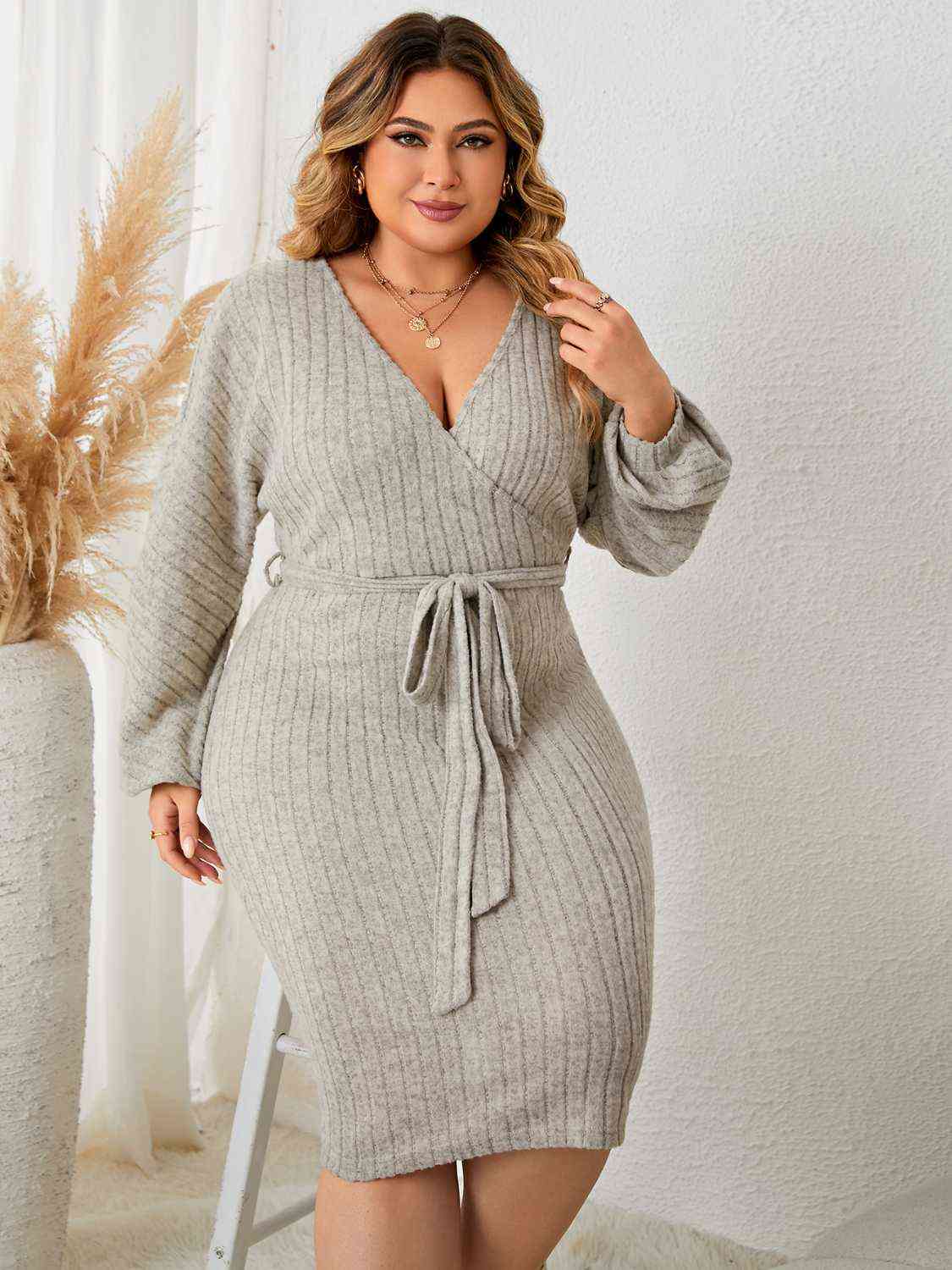 Plus+ Tie Waist Wrap Dress