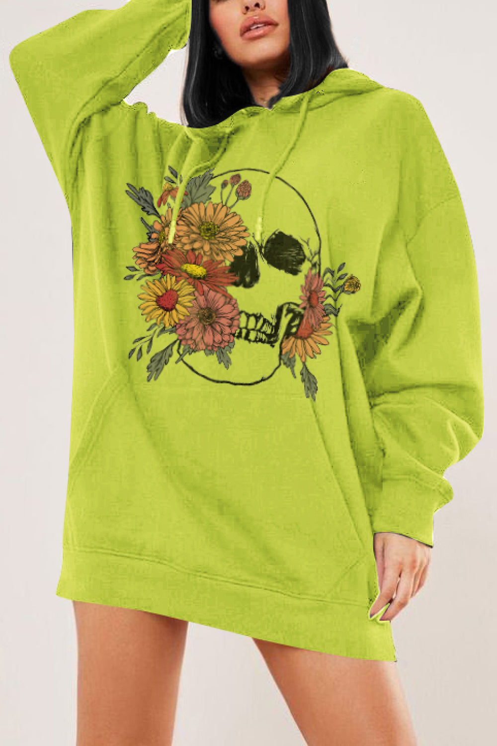 Simply Love Simply Love Floral Skull Graphic Hoodie