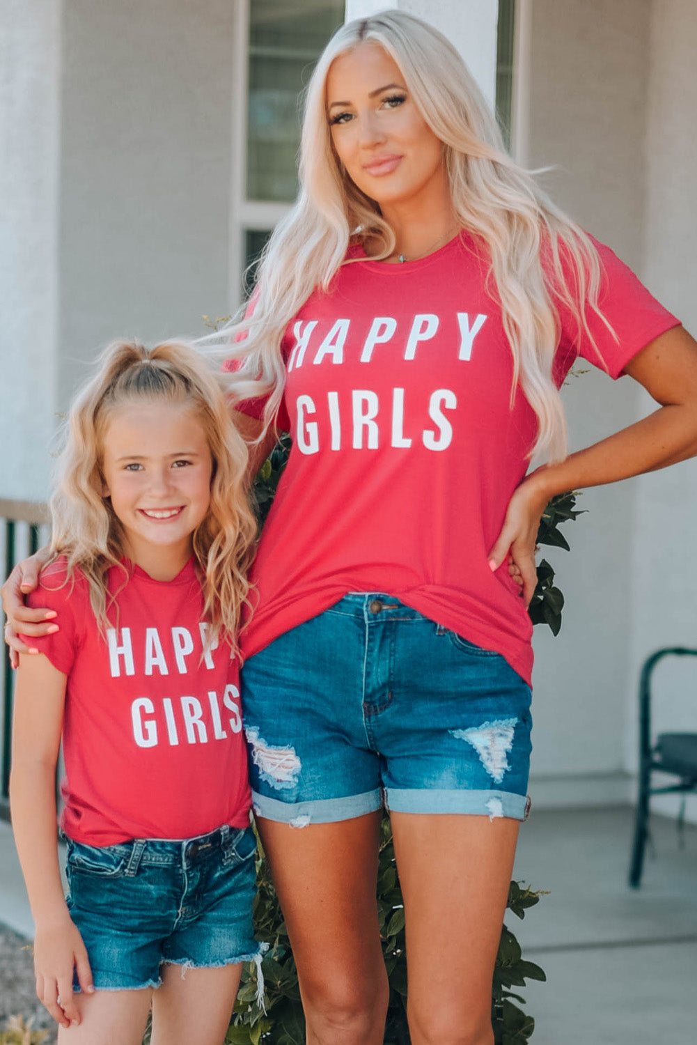 Girls Letter Graphic Short Sleeve T-Shirt Trendsi