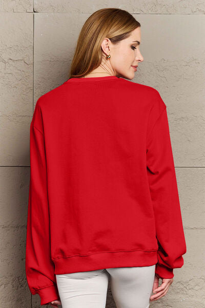 Simply Love SANTA'S FAVORITE Round Neck Sweatshirt