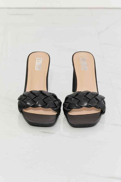 Top of the World Braided Block Heel Sandals-Black