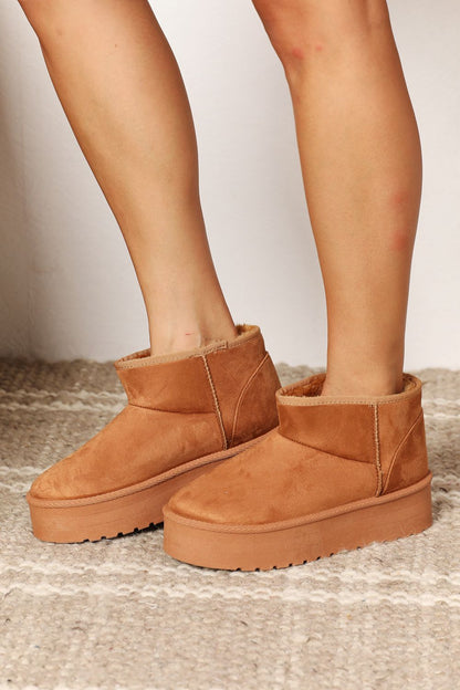 Legend Fleece Lined Chunky Platform Mini Boots