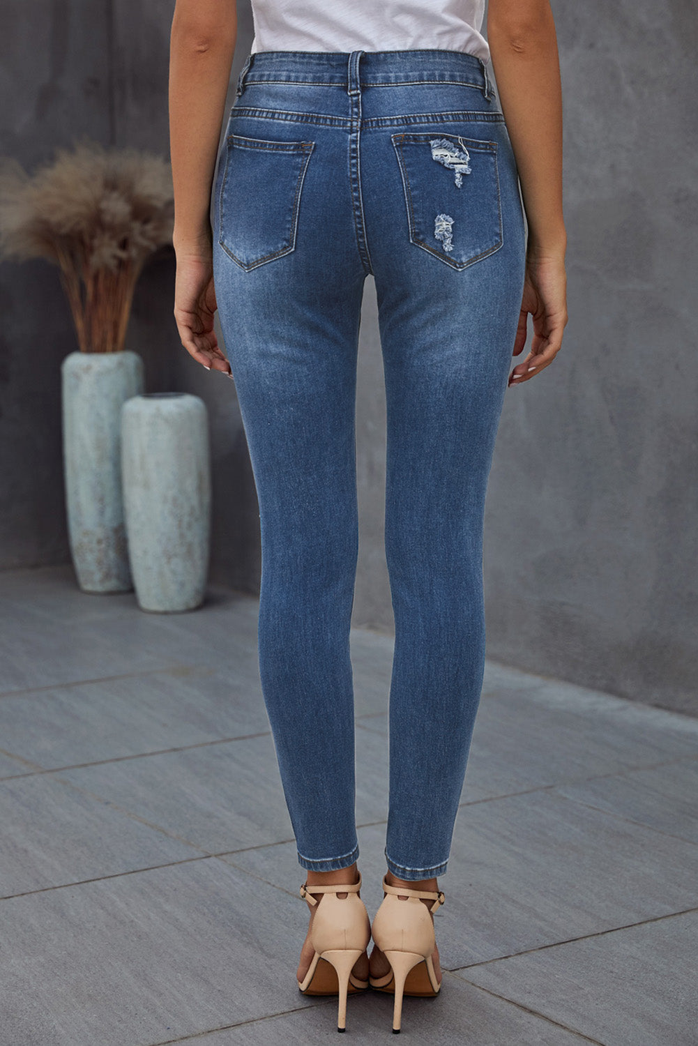 Vintage Skinny Ripped Jeans Trendsi