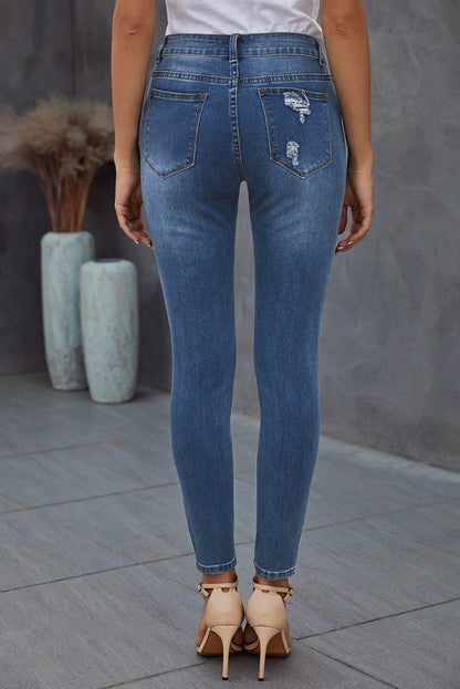 Vintage Skinny Ripped Jeans Trendsi