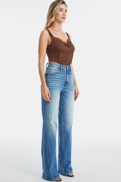 BAYEAS Ultra High-Waist Gradient Bootcut Jeans