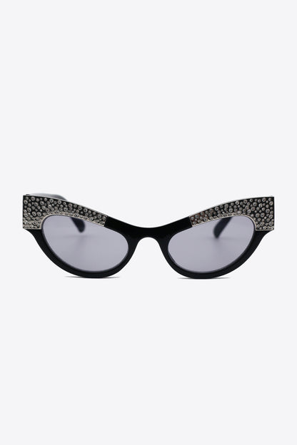 Rhinestone Trim Cat-Eye Sunglasses