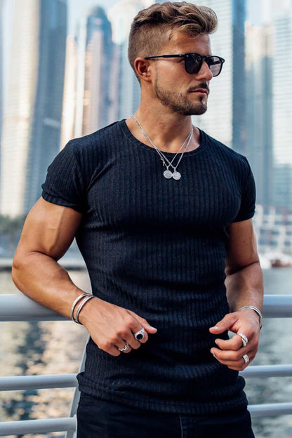 Men's Round Neck Short Sleeve T-Shirt Trendsi