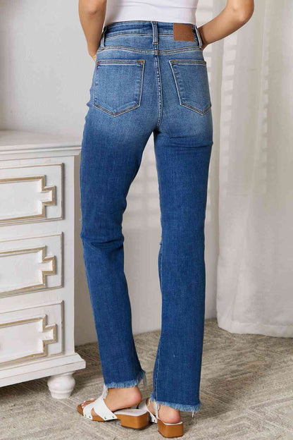 Judy Blue Distressed Raw Hem Jeans