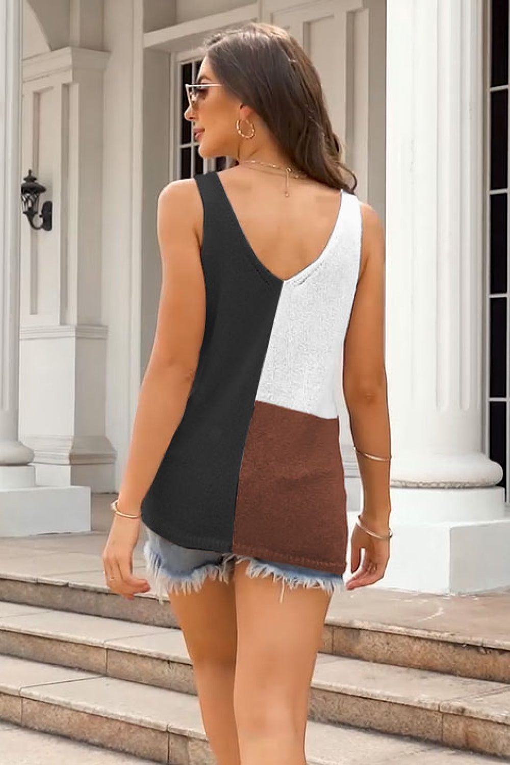 Color Block Knit Tank Top