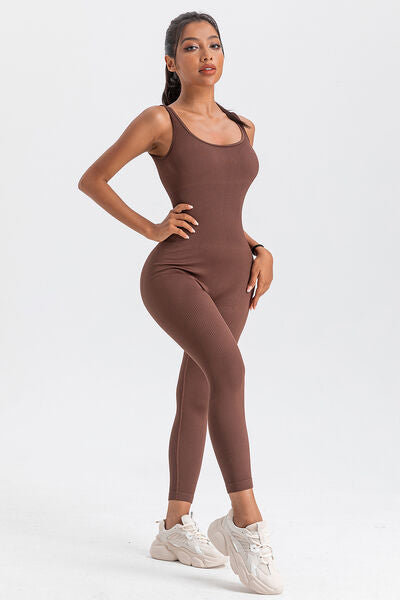 Wide Strap Sleeveless Active Jumpsuit