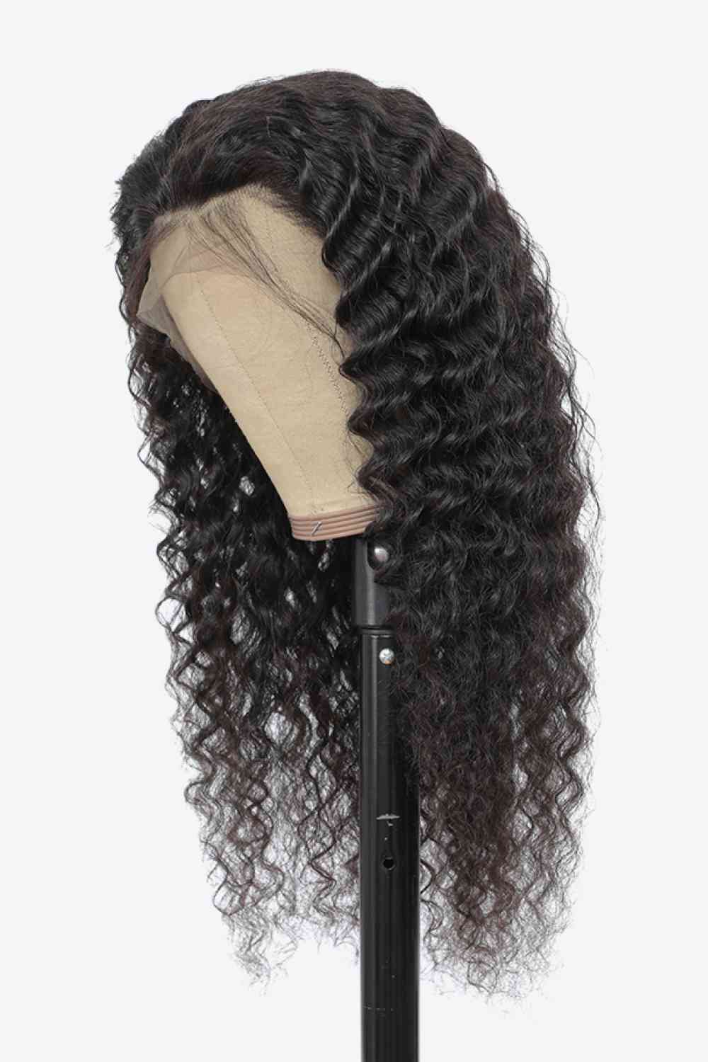 20” 13x4“ Lace Front Human Hair Curly Wig Natural Color 150% Density