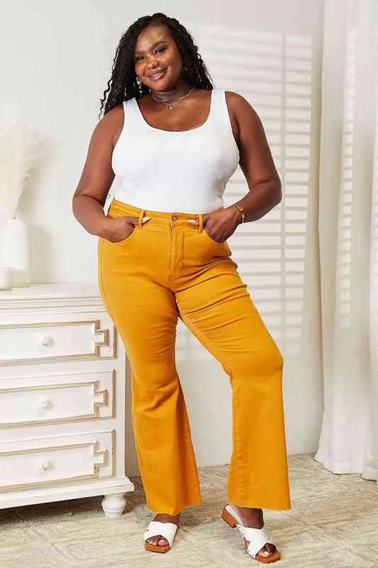 Judy Blue High Waist Tummy Control Garment Dyed Flare Jeans