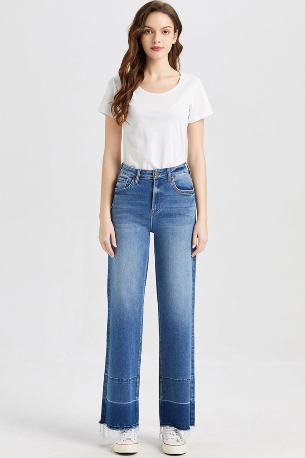 BAYEAS High Waist Cat's Whisker Wide Leg Jeans