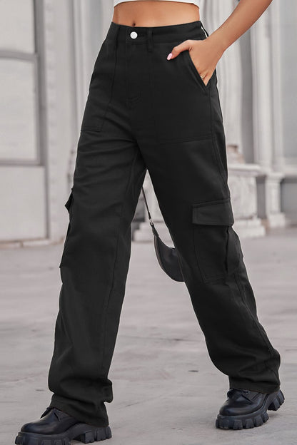 Long Straight Leg Cargo Pants Trendsi